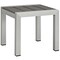 Modway Silver Gray Shore Outdoor Patio Aluminum Side Table